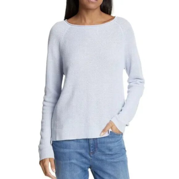 NEW Eileen Fisher Organic Linen & Cotton Sweater *Insky Light Blue* Sz XL - Picture 1 of 15